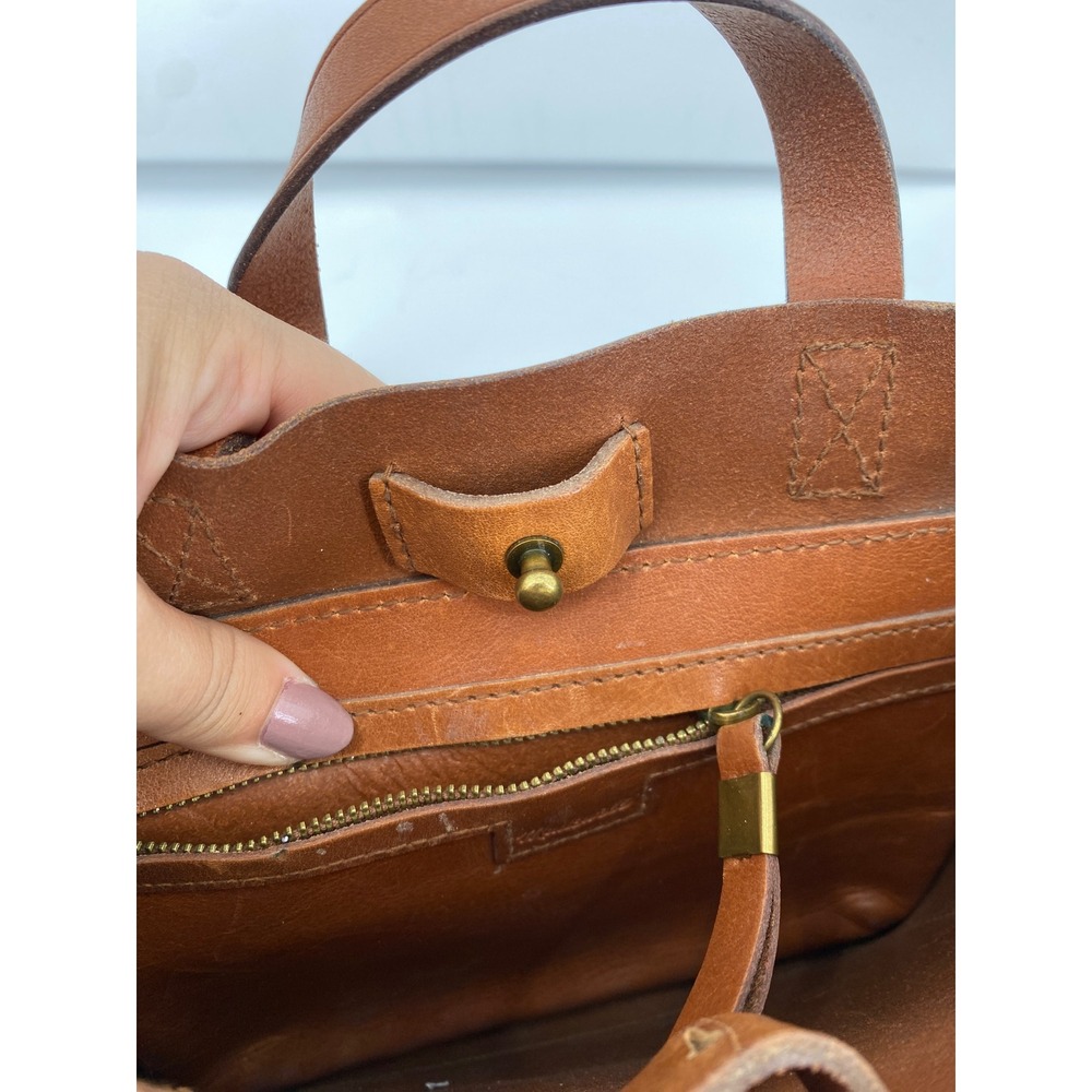 Madewell Small Transport Tote Crossbody Bag Women Small Brown Leather - Picture 6 of 8